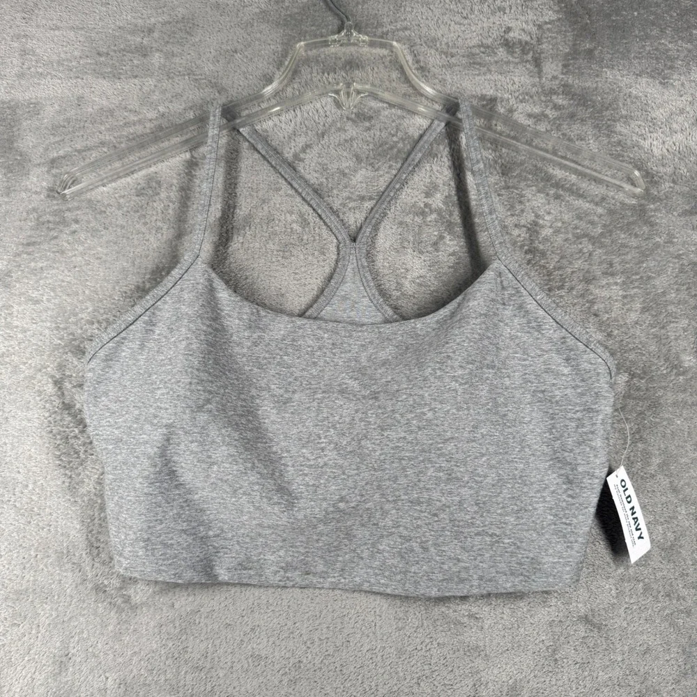 Old Navy Active Sports Bra Light Support Go-Dry Cloud Heather‎ Gray Size Large